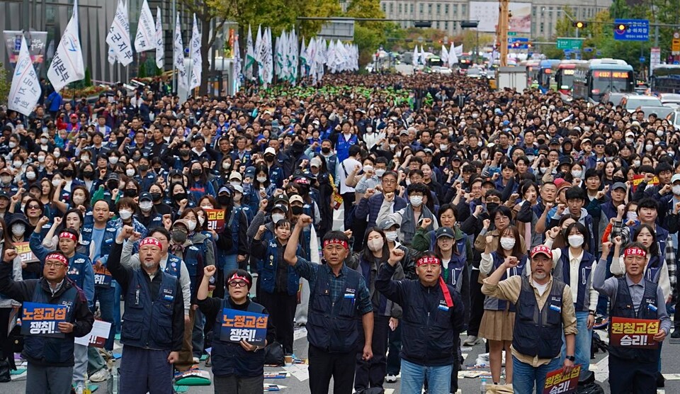 공공운수노조 총궐기… “노정·원청교섭 보장하고 총인건비제 전면 개선해야”
